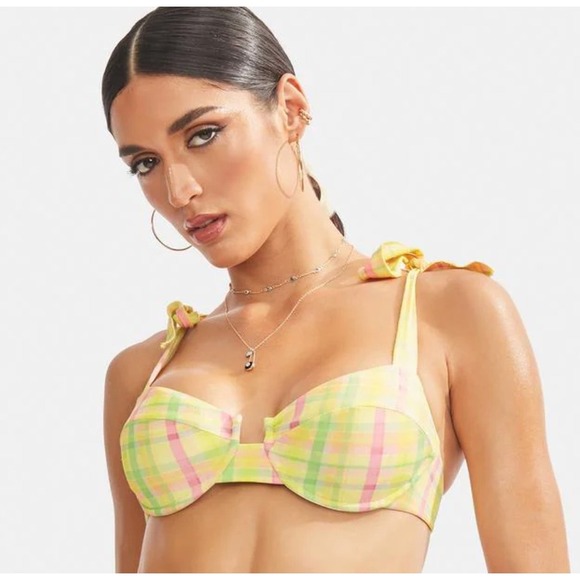 Dippin' Daisy's Other - Dippin Daisy's Women's Pretty Plaid Underwire Tie Strap Bikini Set Size Small